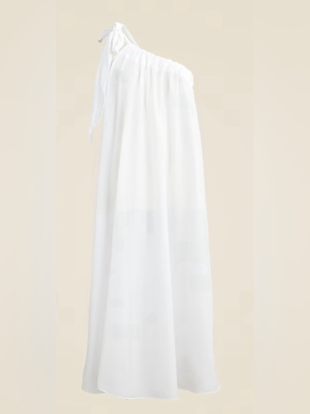 J. Crew NWOT White One-Shoulder Beach Dress in Cotton Voile - Picture 2 of 7